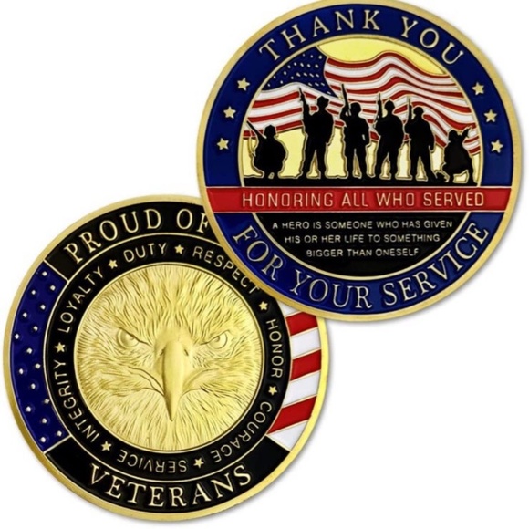 Military Veterans Challenge Coin Thank You for Your Service Appreciation Gift - Picture 1 of 3
